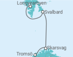 Reiseroute der Kreuzfahrt  Tromsø to Longyearbyen - Silversea