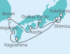 Reiseroute der Kreuzfahrt  Japan, Südkorea - Celebrity Cruises