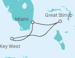 Reiseroute der Kreuzfahrt  USA - NCL Norwegian Cruise Line