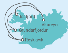 Reiseroute der Kreuzfahrt  Island - Celebrity Cruises