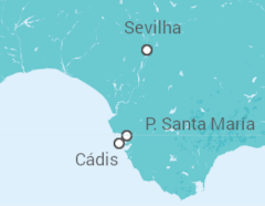 Reiseroute der Kreuzfahrt  Spanien, Italien & Malta ab Korfu - AIDA