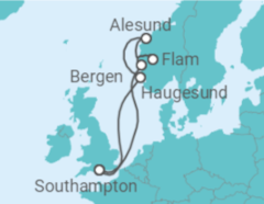 Reiseroute der Kreuzfahrt  Norwegen - Celebrity Cruises