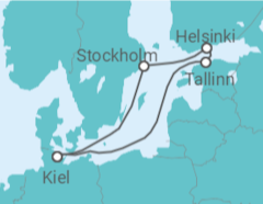 Reiseroute der Kreuzfahrt  Weihnachtsmärkte in der Ostsee ab Kiel 1 - AIDA