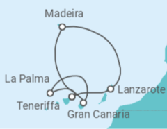 Reiseroute der Kreuzfahrt  Kanaren - Costa Kreuzfahrten
