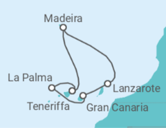Reiseroute der Kreuzfahrt  Kanaren - Costa Kreuzfahrten
