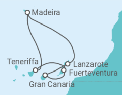 Reiseroute der Kreuzfahrt  Kanaren - Costa Kreuzfahrten