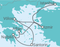 Reiseroute der Kreuzfahrt  Türkei, Griechenland - Costa Kreuzfahrten