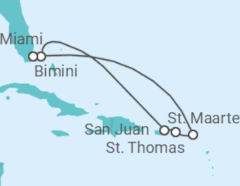 Reiseroute der Kreuzfahrt  Sint Maarten, Amerikanische Jungferninseln, Puerto Rico - Virgin Voyages