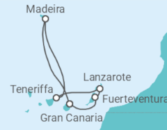 Reiseroute der Kreuzfahrt  Kanaren - Costa Cruceros