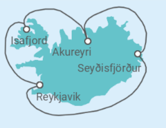 Reiseroute der Kreuzfahrt  Island - Celebrity Cruises