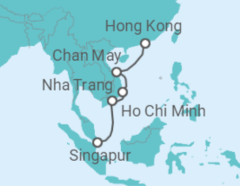Reiseroute der Kreuzfahrt  Singapore to Hong Kong - Silversea