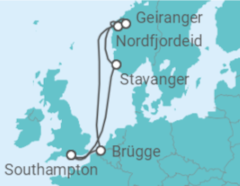 Reiseroute der Kreuzfahrt  Norwegen, Belgien - Celebrity Cruises