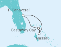 Reiseroute der Kreuzfahrt  Bahamas - Disney Cruise Line
