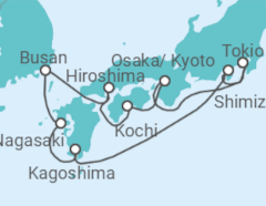 Reiseroute der Kreuzfahrt  Japan, Südkorea - Celebrity Cruises