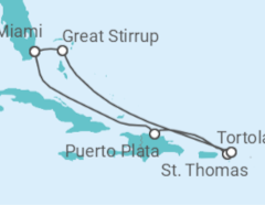 Reiseroute der Kreuzfahrt  Amerikanische Jungferninseln, Britische Jungferninseln - NCL Norwegian Cruise Line