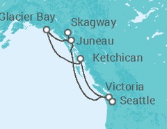 Reiseroute der Kreuzfahrt  Alaska - NCL Norwegian Cruise Line