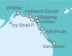 Reiseroute der Kreuzfahrt  Alaska - NCL Norwegian Cruise Line