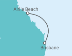 Reiseroute der Kreuzfahrt  Australien - Royal Caribbean