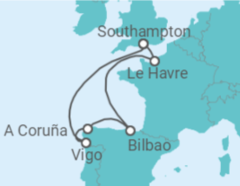 Reiseroute der Kreuzfahrt  Frankreich, Spanien - Royal Caribbean