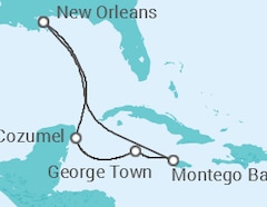Reiseroute der Kreuzfahrt  7 Day Western Caribbean Itinerary - Carnival Cruise Line