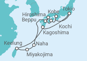 Reiseroute der Kreuzfahrt  Japan Rundreise All Inclusive + Tokio - MSC Cruises