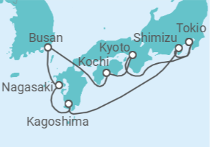 Reiseroute der Kreuzfahrt  Japan Explorar All Inclusive mit Tokio - Celebrity Cruises