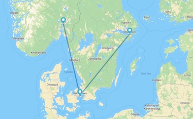 Stockholm, Kopenhagen und Oslo mit dem Flugzeug