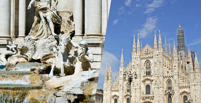Rom und Milano mit dem Flugzeug