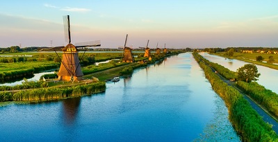 Route durch Holland, dem Land des Wassers
