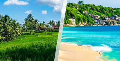 Ubud mit Stränden im Süden von Bali