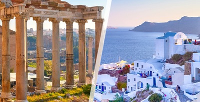 Rom und Santorini mit dem Flugzeug