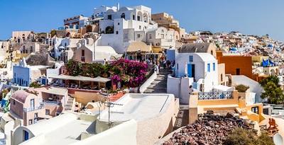 Athen, Mykonos und Santorini mit dem Flugzeug und mit Mietwagen