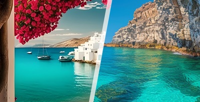 Athen und Rhodos mit dem Flugzeug, mit Transfers und Mietwagen