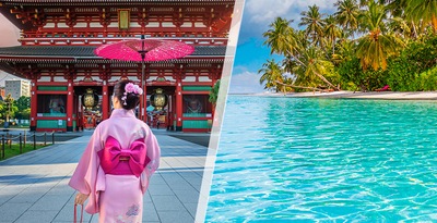 Osaka, Kyoto, Tokio, Tahiti und Bora Bora