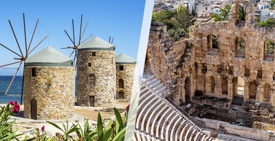 Athen und Chios mit dem Flugzeug