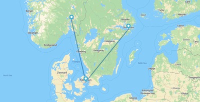 Stockholm, Kopenhagen und Oslo mit dem Flugzeug