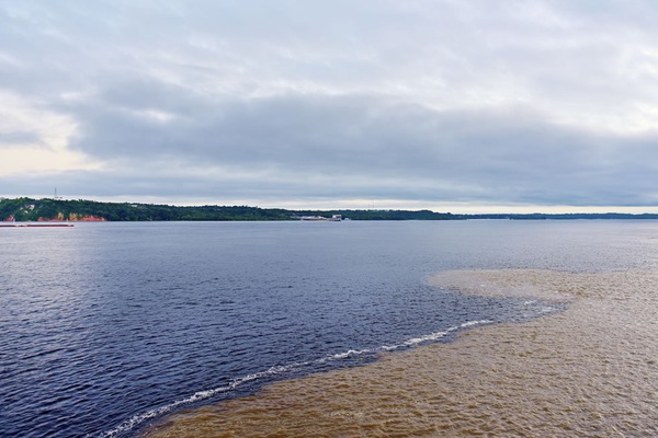Zusammfluss von Rio Negro und Rio Salimoes